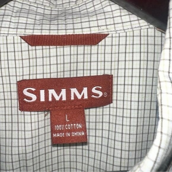 Simms Checkered Shirt 100% Cotton Colorado River Cattle Ranch Mens Size Large - Picture 5 of 13